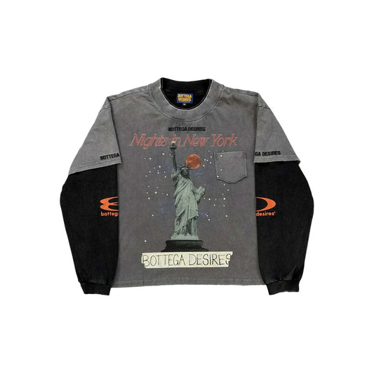 Bottega Desires Nights In NY Grey L/S Tee