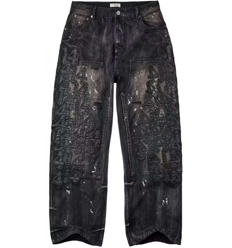Vale Black Cat Patched Denim