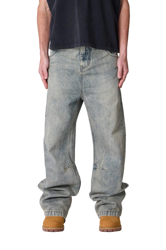 MNML Baggy Moto Denim Vintage Blue