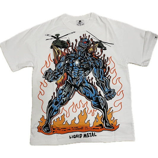 Warren Lotas Liquid Metal White Tee