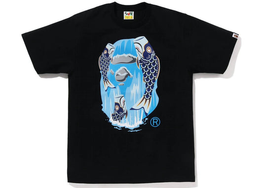 Bape Big Head Koi Fish Black Tee