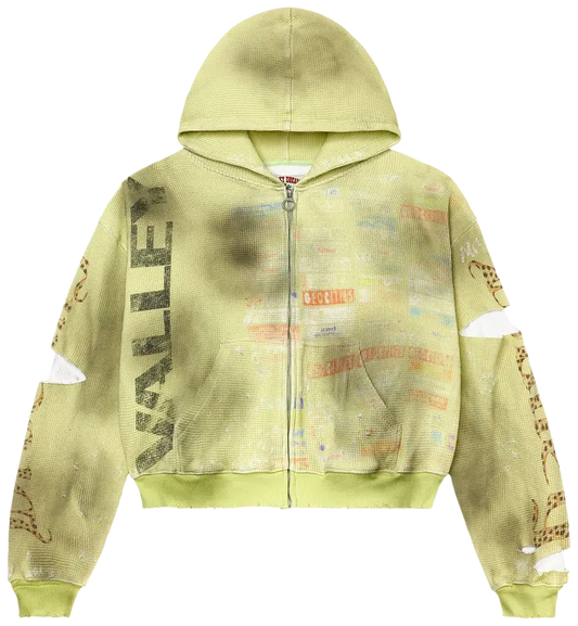 Vale Forever Glitch Yellow Zip Up Hoodie