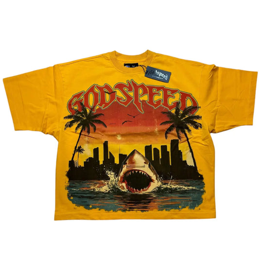 Godspeed Miami Shark Yellow Tee