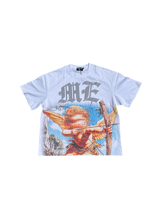 Mixed Emotion White Angel Rhinestone Tee