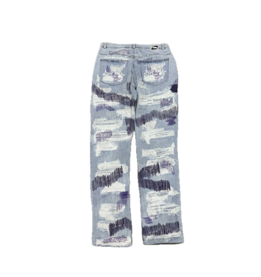 RETROVERT DISTRESSED DENIM - PURPLE