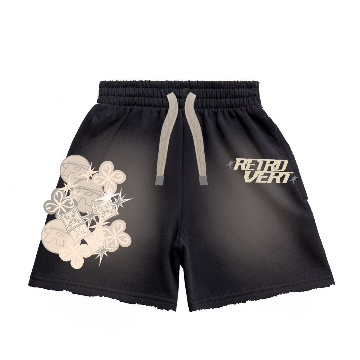 Retrovert Cluster Patch Black Shorts