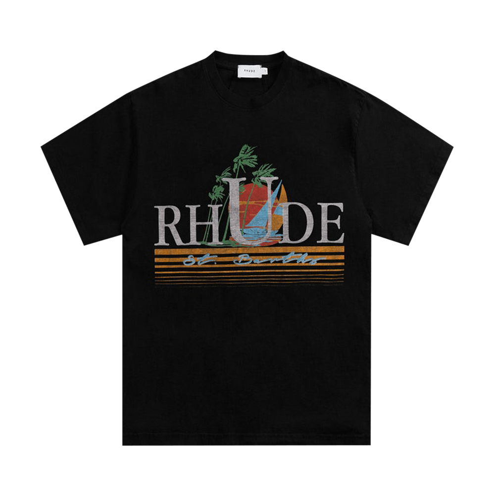 Rhude Tropics Vintage Black Tee