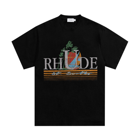 Rhude Tropics Vintage Black Tee