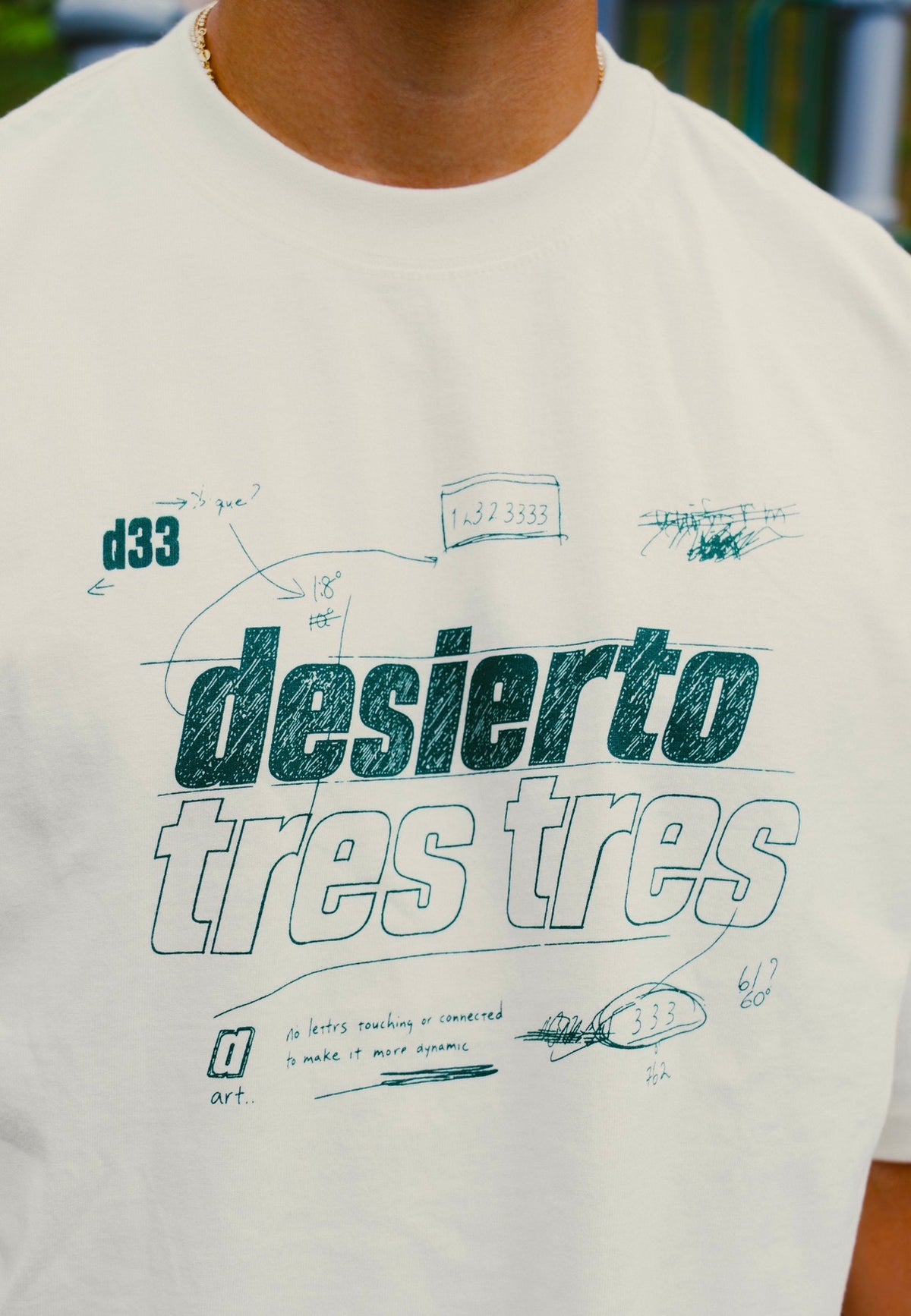 Desierto Tres Tres Sketch Cream Tee
