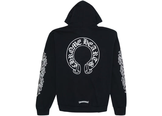 Chrome Hearts Horse Shoe Floral Black Hoodie (USED)