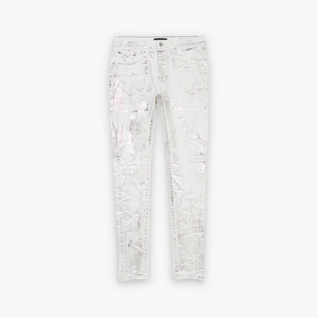 Purple Brand White x Ray Metallic Jeans