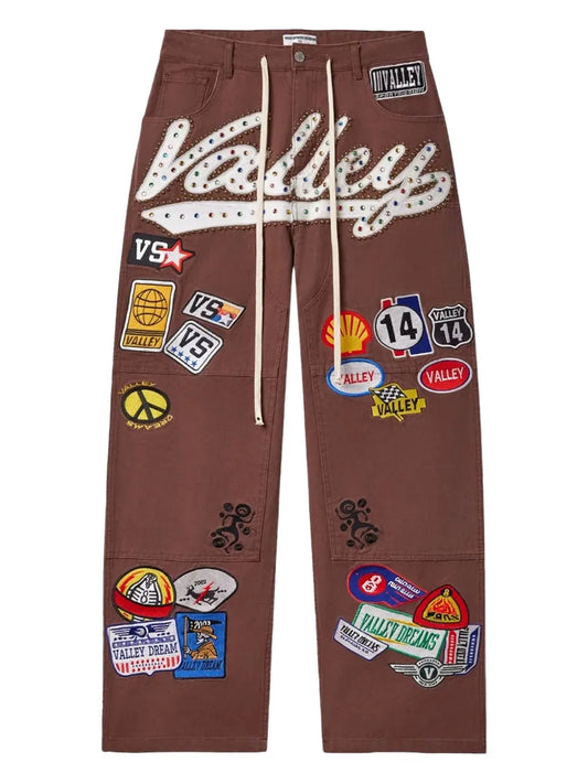 Vale Patched Cargo Brown Jeans