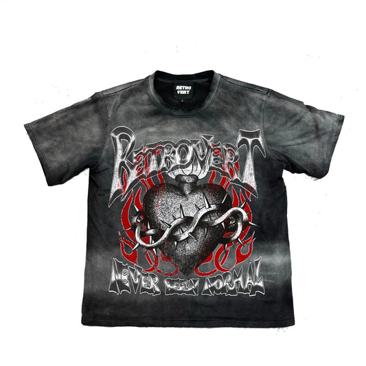 RETROVERT HEART THORN BLACK TEE