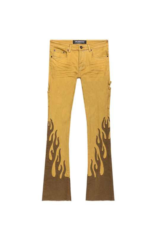 Valabasas Flame Yellow Flare Jeans