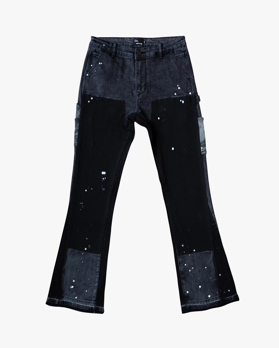 EPTM CAMO POCKET BLACK FLARE PANTS