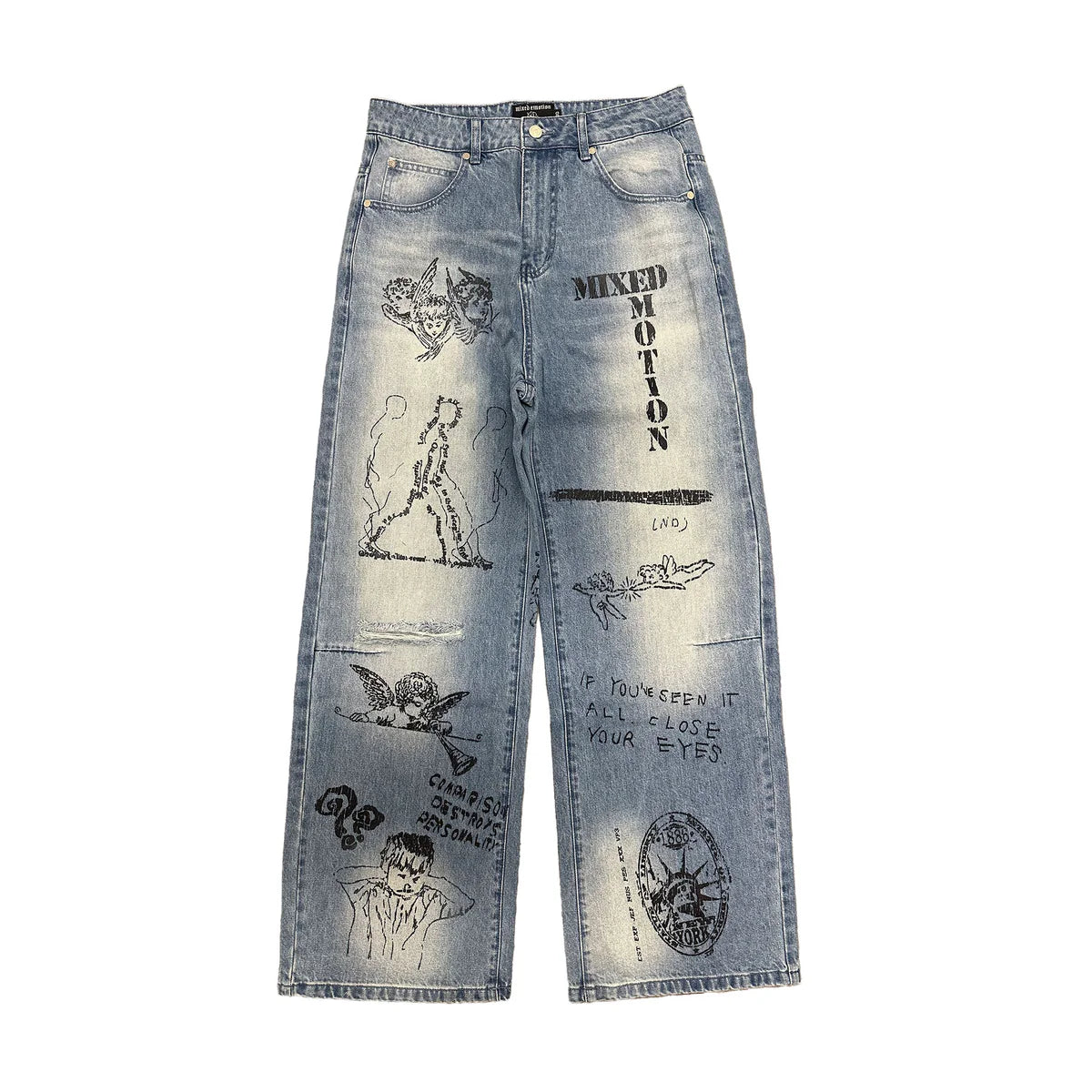 Mixed Emotions Blue Canvas Denim