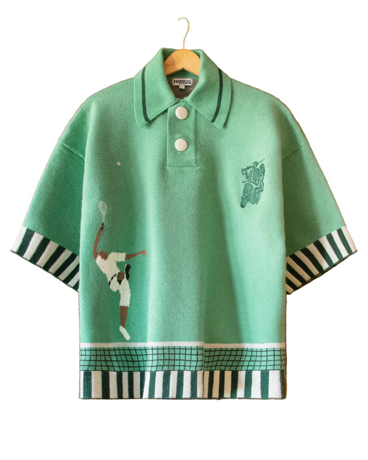 House Of Errors Green Tennis Polo