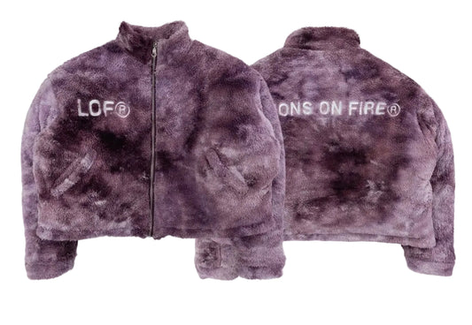 Lemons On Fire Fluffy Purple Jacket
