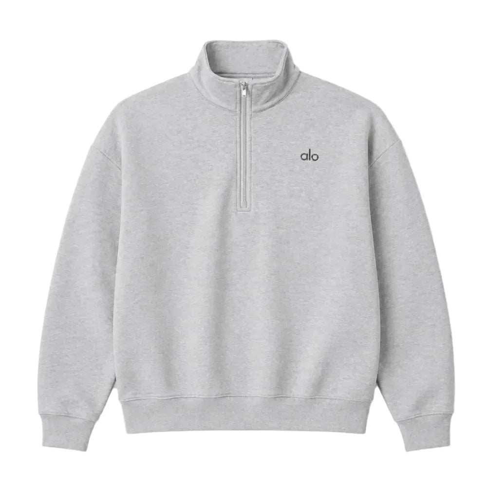 Alo 1/4 Grey Zip Pullover