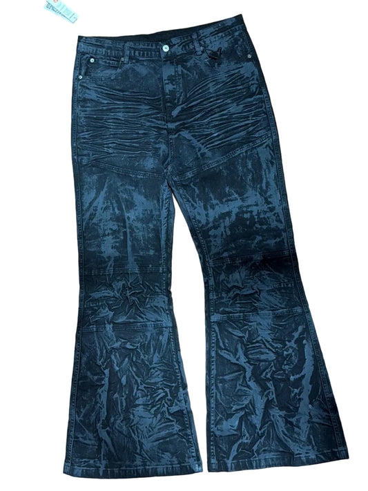 Undeveloped Black Paint Flare Pants