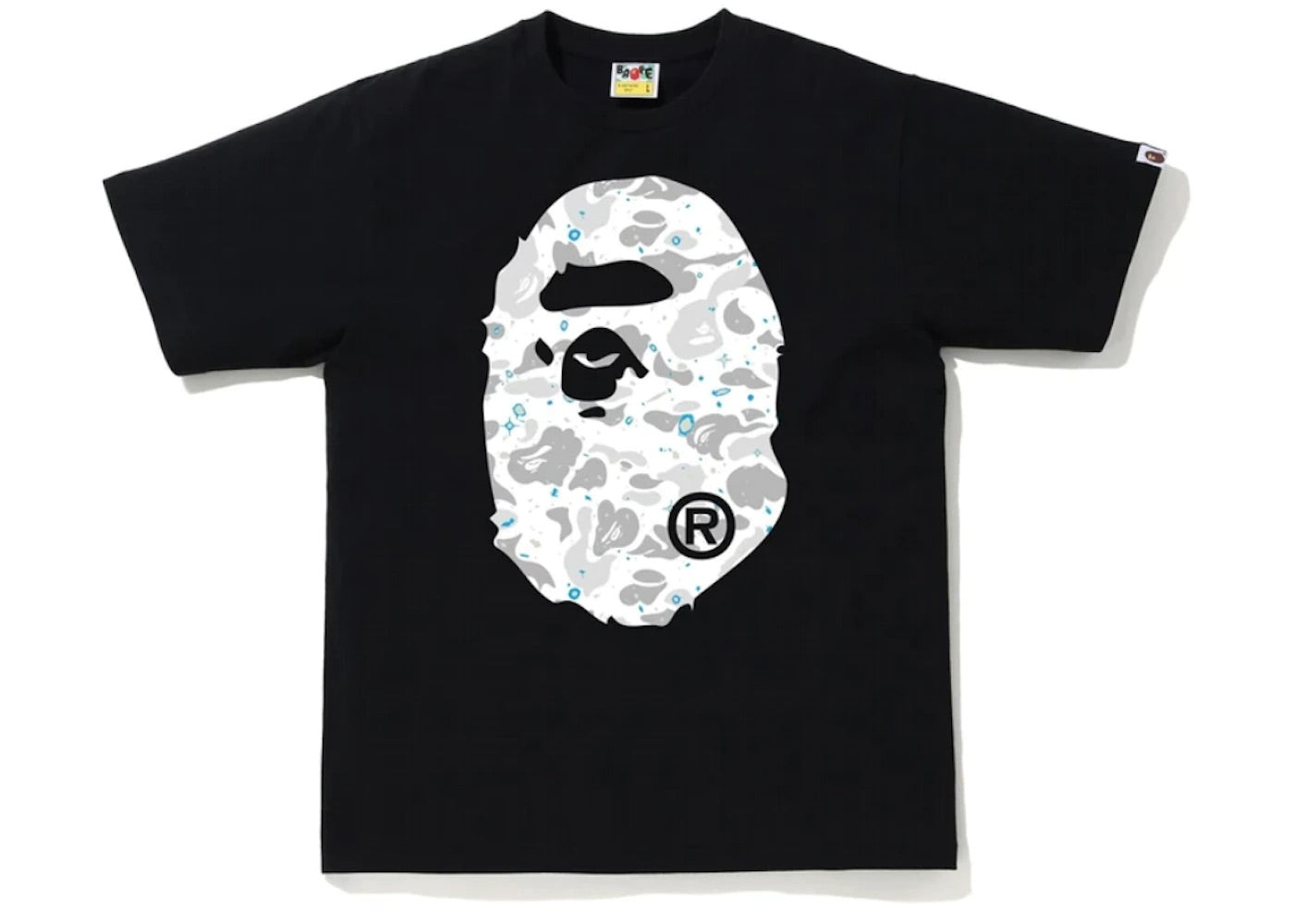 Bape Big Head Space Camo Black Tee