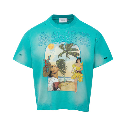 SSBD Blue Distressed “PLAYA” Tee