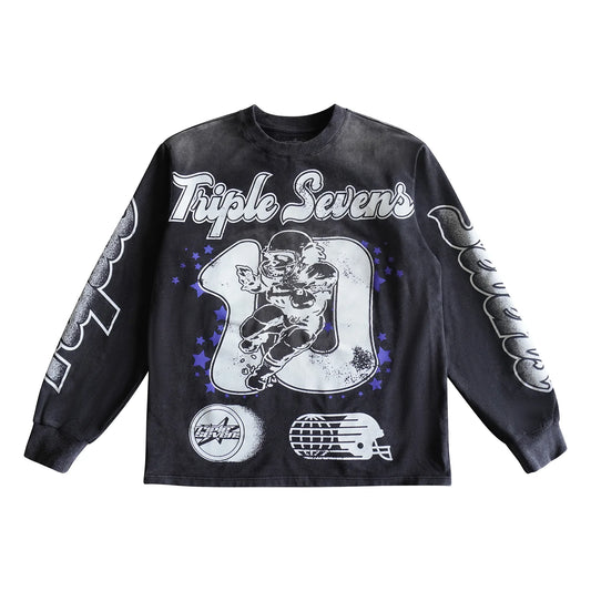 TRIPLE SEVENS FOOTBALL L/S BLACK/PURPLE
