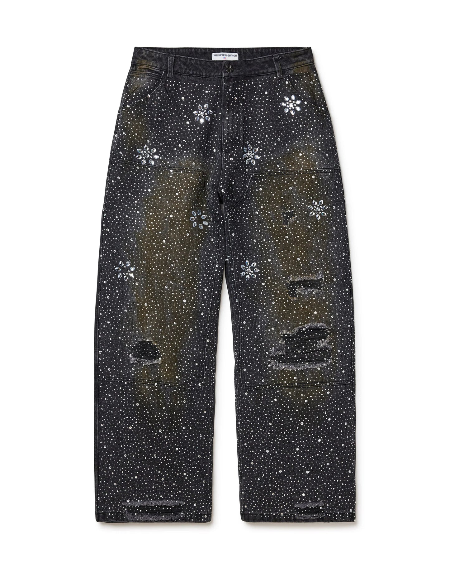 VALE BLACK CRYSTAL PAINTER DENIM