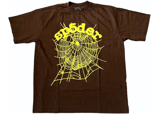 Sp5der OG Web Brown Tee