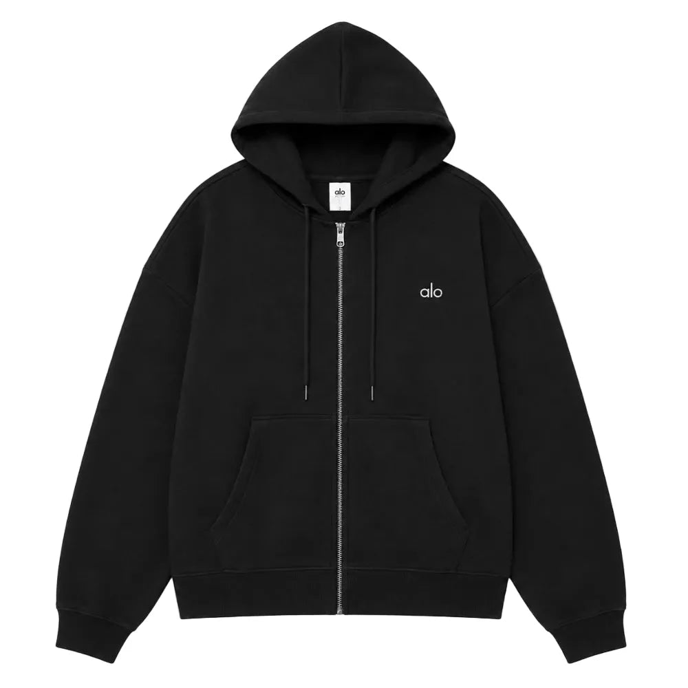 Alo Accolade Full Zip Black Hoodie