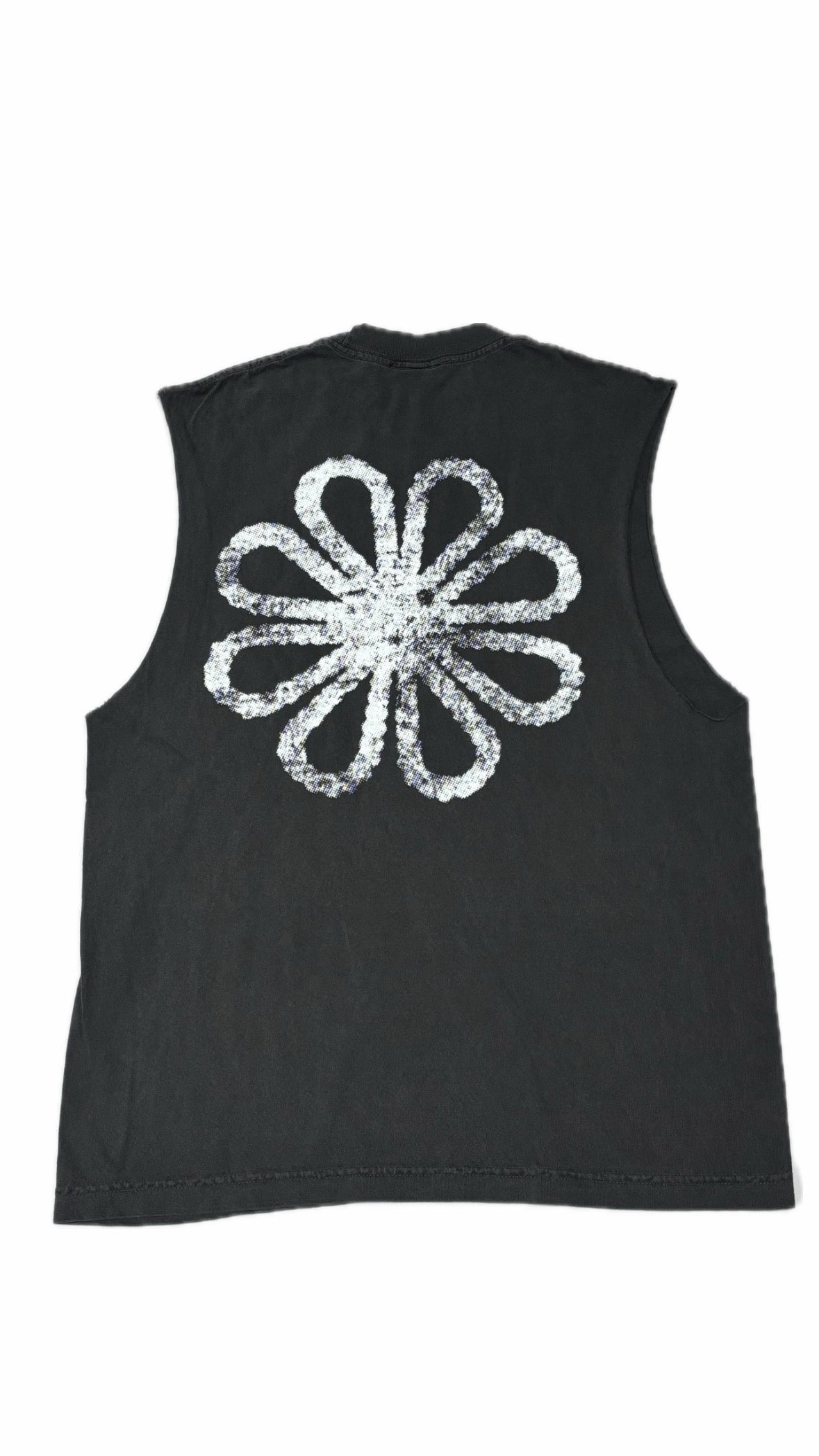 Made in Effort Flower Grey Washed Sleeveless Tee