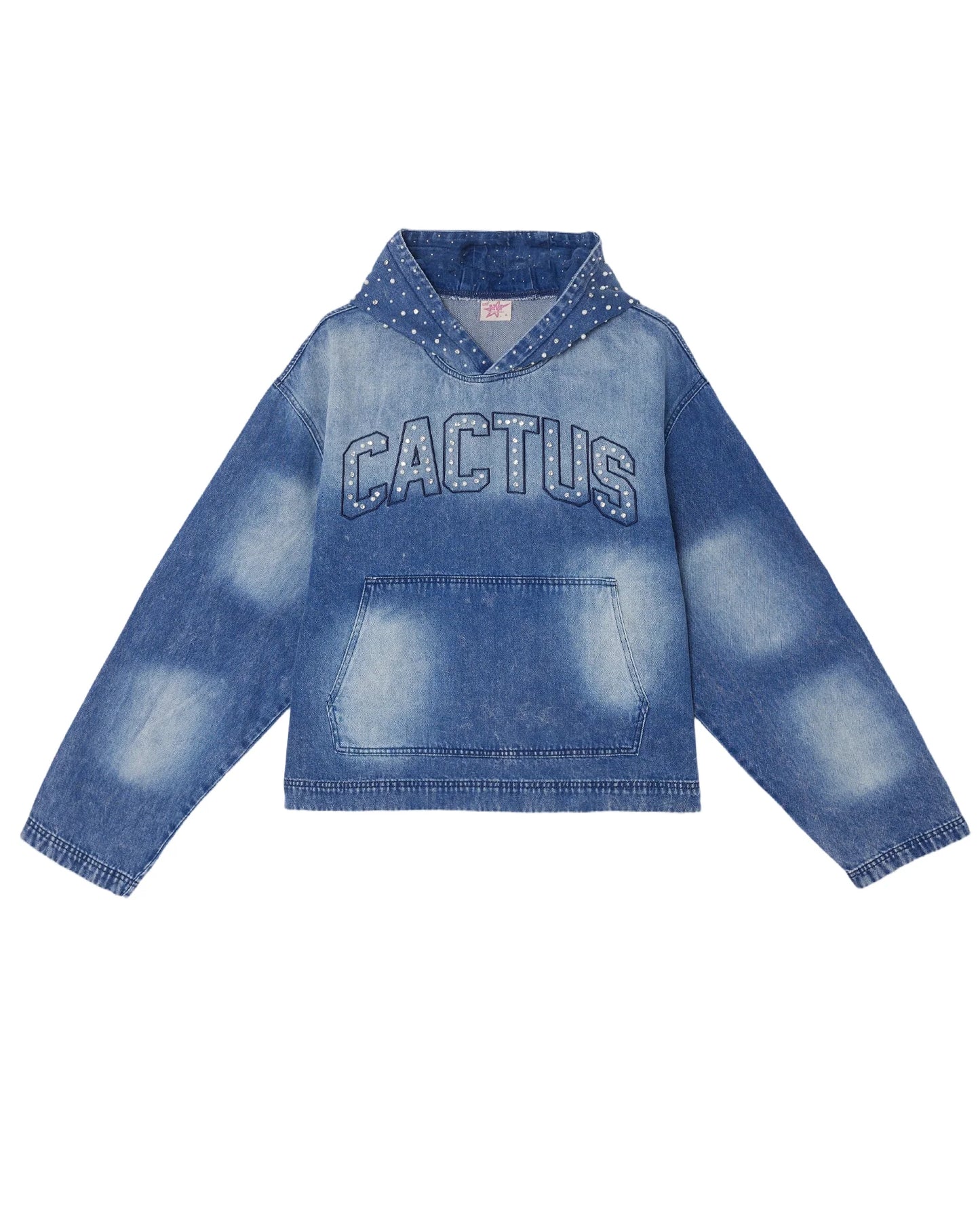 Azva Crystal Denim Hoodie