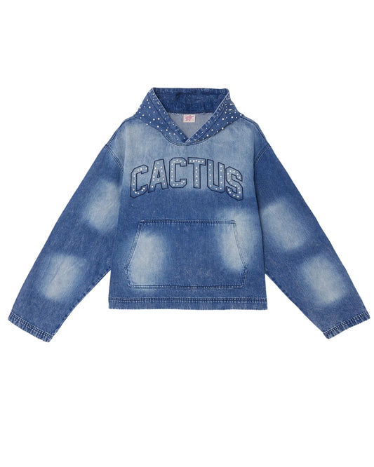 Azva Crystal Denim Hoodie