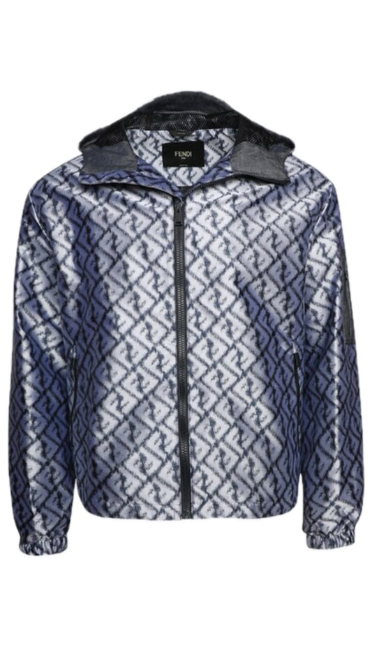 Fendi FF Logo Windbreaker Zucca Blue Set