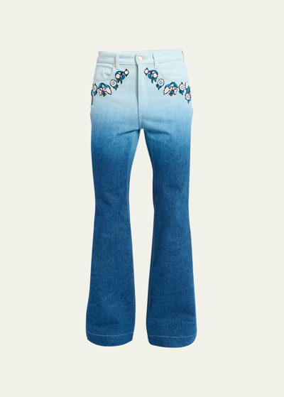 Casablanca Floral Blue Denim Set