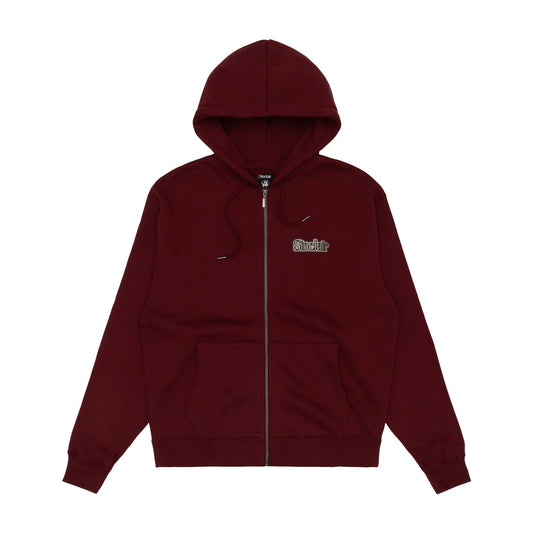 Sinclair Burgundy Zip Up Hoodie