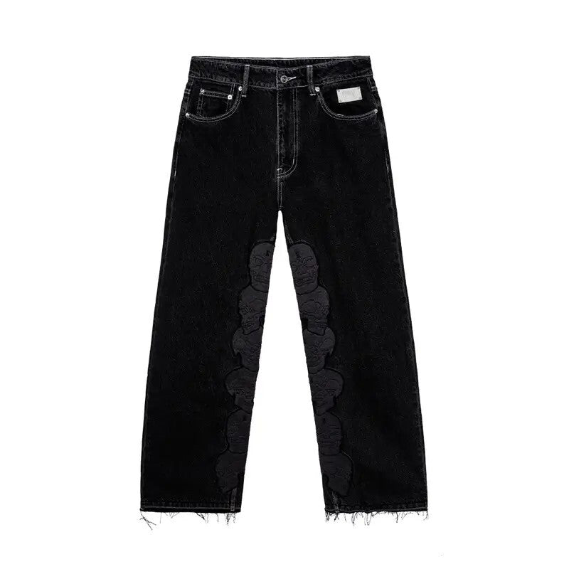 Revenge Skull Patch Denim Pants