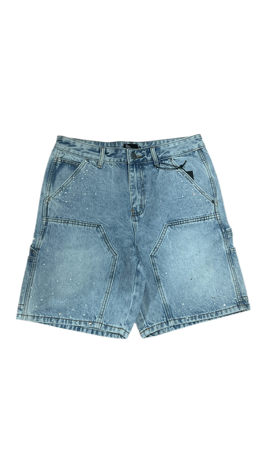 EPTM SPOTTY DENIM SHORTS BLUE