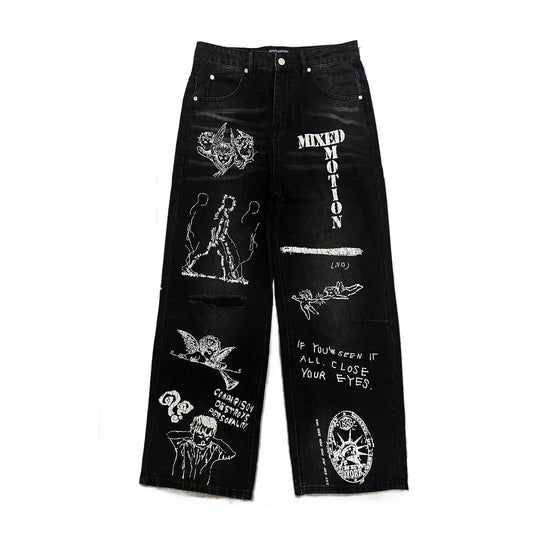 Mixed Emotion Black Canvas Denim