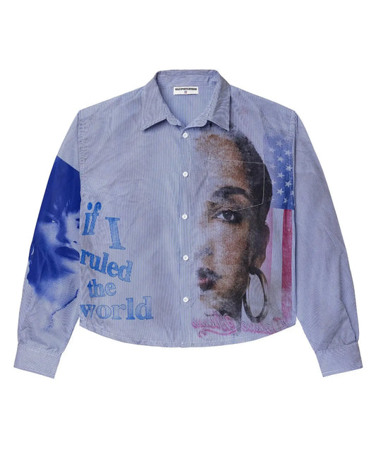 Vale Freedom Button Up Stripped/Blue Shirt