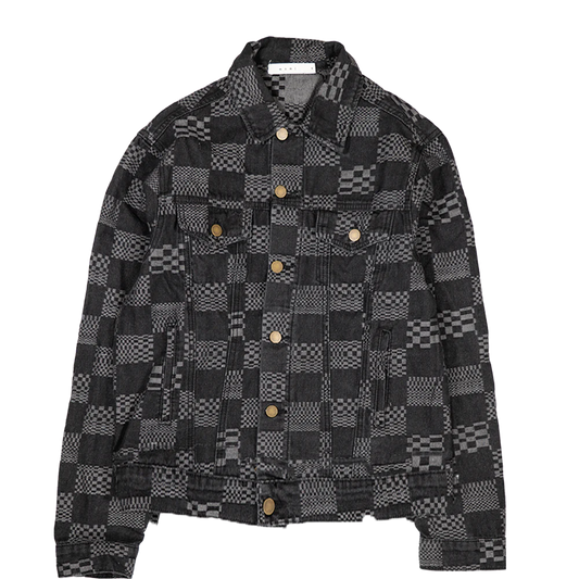 MNML Checkered Trucker Black Set
