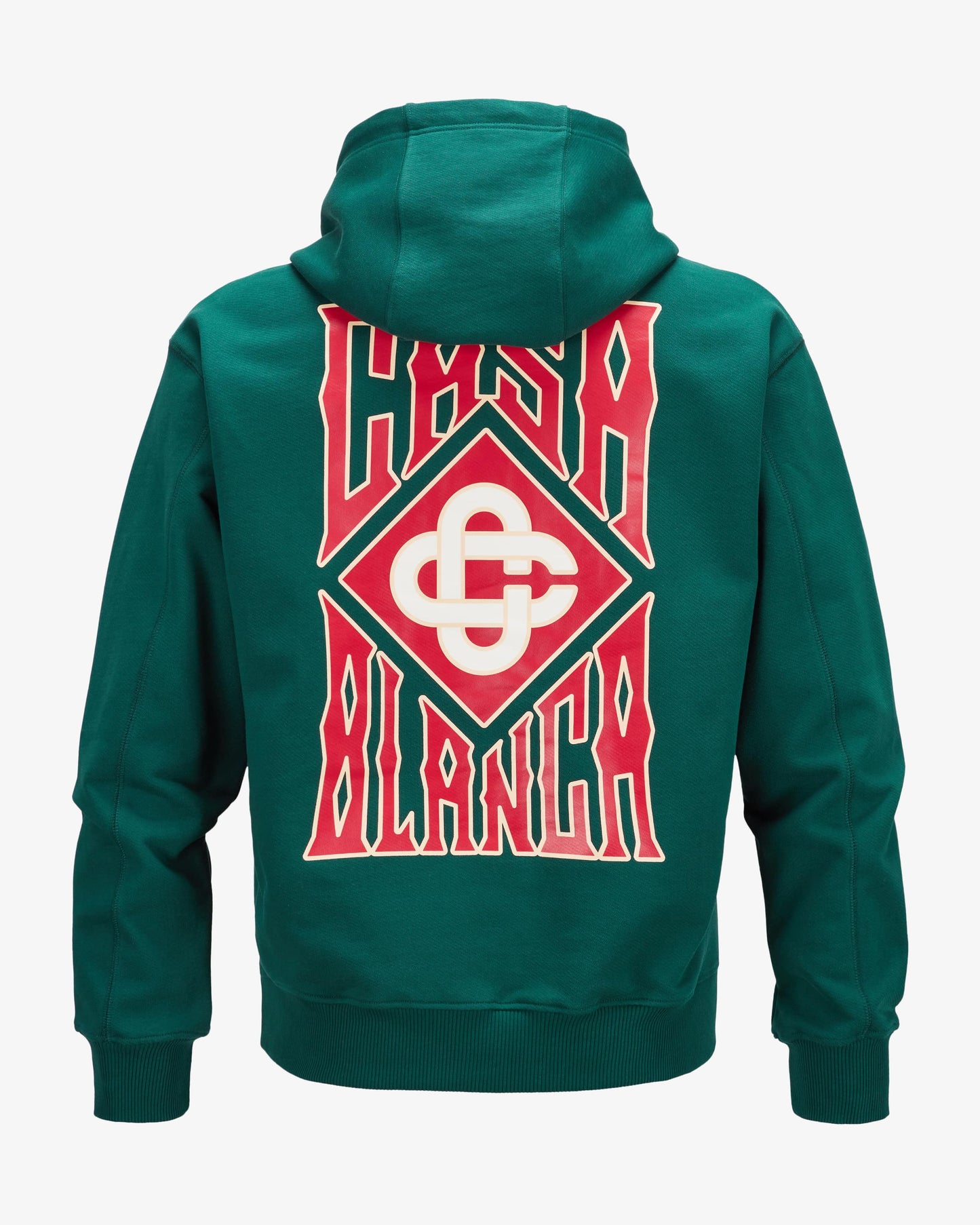 Casablanca Gothic Stacked Green Logo Hoodie