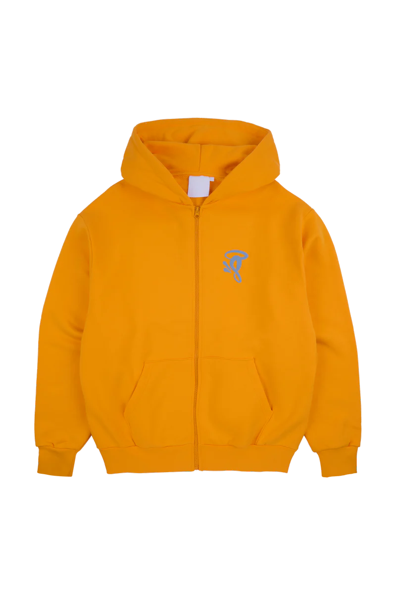 Syna Circle Orange Zip Up Hoodie