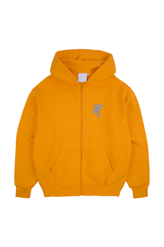 Syna Circle Orange Zip Up Hoodie