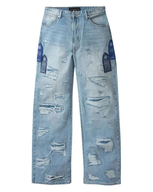 Who Decides War Patched Flare Denim