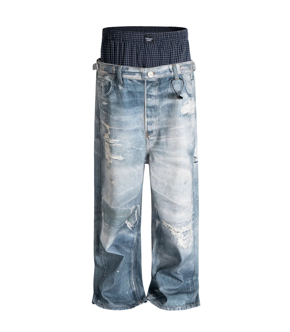 UNDEVELOPED DISTRESSED BOXER DENIM