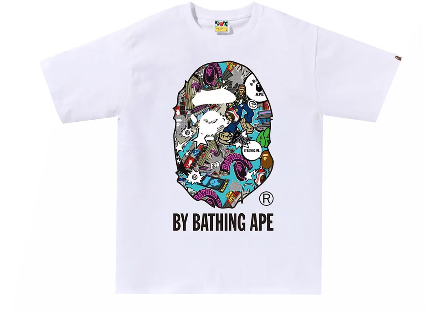 Bape Comic Art Ape Head Tee