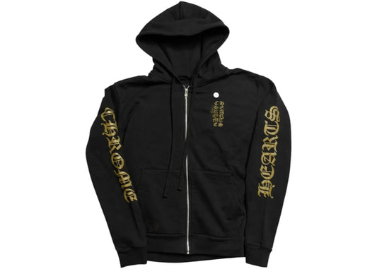 Chrome Hearts Vertical Logo Zip Up Black/Army Hoodie