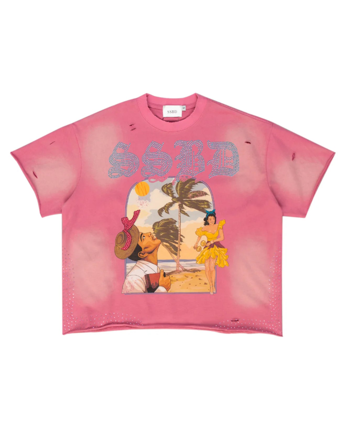 SSBD Pink Distressed “PLAYA” Tee