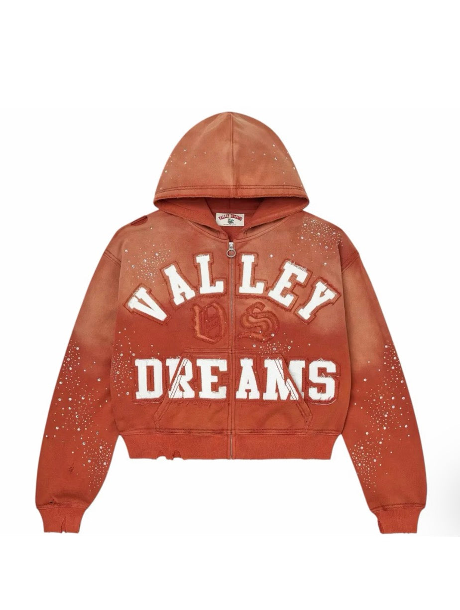 Vale Forever Classico Zip Up Hoodie Orange